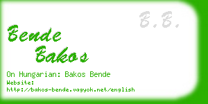 bende bakos business card